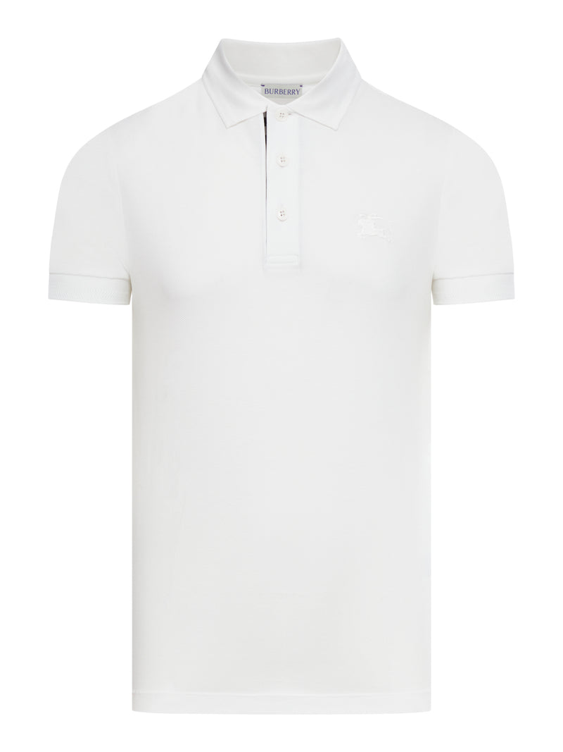 Burberry Burberry Men Cotton Polo Shirt With Embroidered Ekd Logo
