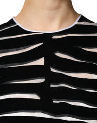 Dolce & Gabbana Black White Zebra A-line Sheath Mini Women's Dress