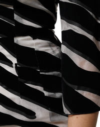 Dolce & Gabbana Black White Zebra A-line Sheath Mini Women's Dress