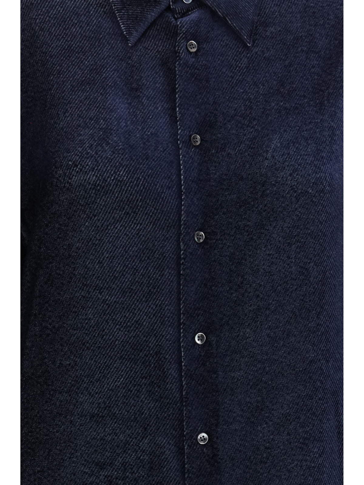Giorgio Armani Men Silk Blend Devoré Velvet Twill Shirt