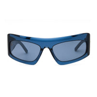 MCM Sunglasses Shield Full Rim, Shiny Blue Frame and Blue Mirror Lens MW000190X