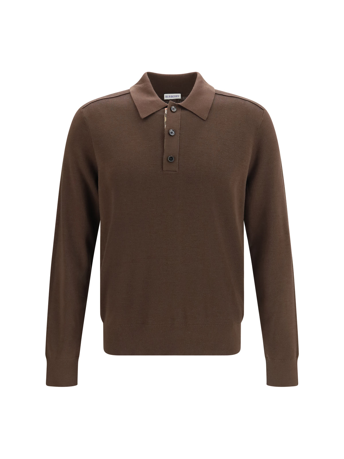 Burberry Men Long-Sleeve Wool Polo