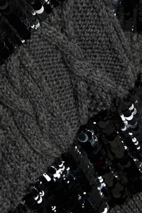 Valentino Garavani Valentino Garavani Sequin-Embellished Cable-Knit Wool Sweater Grigio Mel.scuro/nero 3B0Kc50D88A_Zph