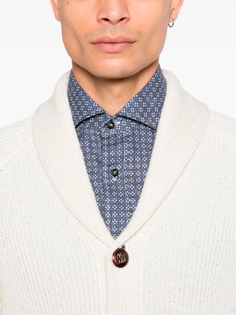 Brunello Cucinelli Men English Rib Knit Cardigan