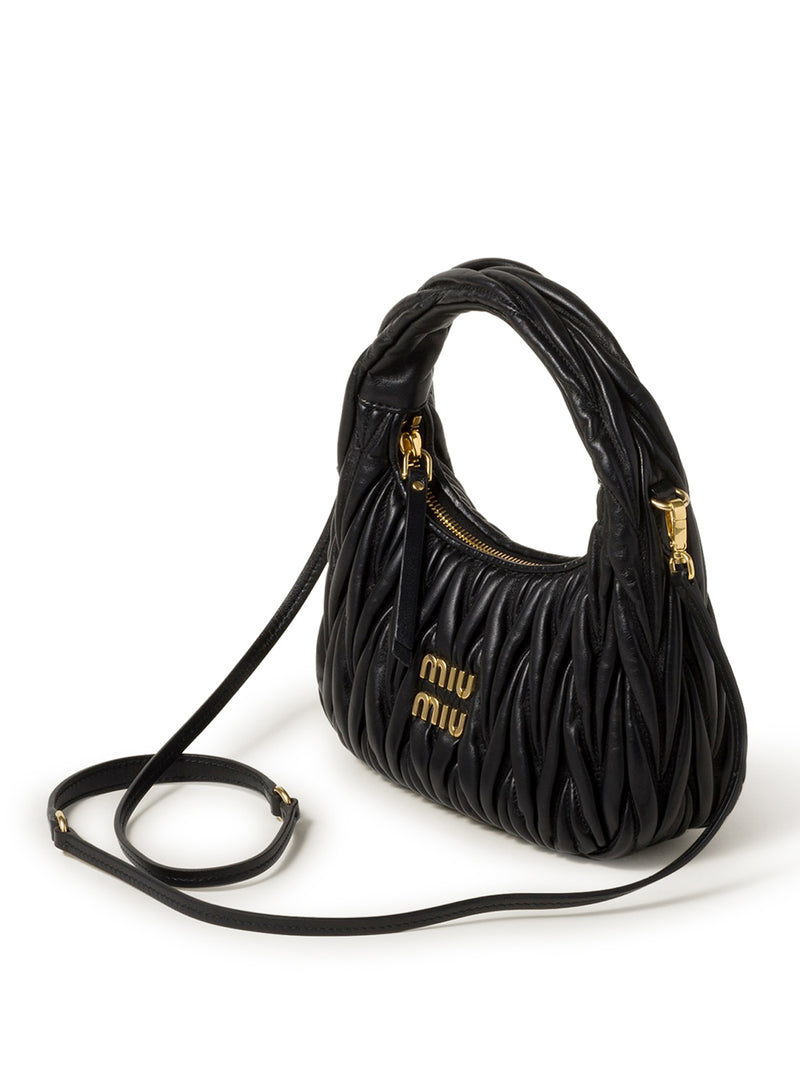 Miu Miu Miu Miu Women Wander Hobo Bag In Quilted Nappa