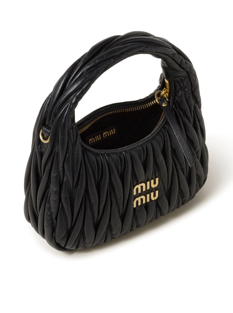 Miu Miu Miu Miu Women Wander Hobo Bag In Quilted Nappa
