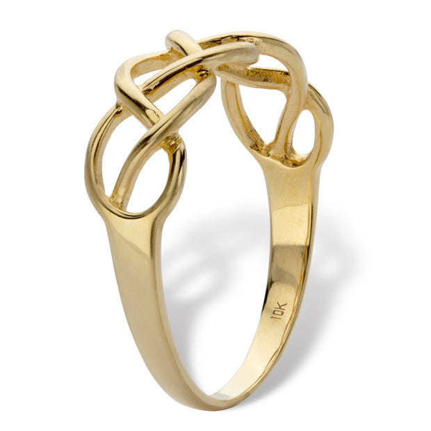 PalmBeach Jewelry 10K Yellow Gold Braided Twist Ring (1.8mm) Sizes 6-10