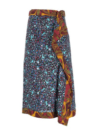 Dries Van Noten Women Draped Midi Viscose Skirt