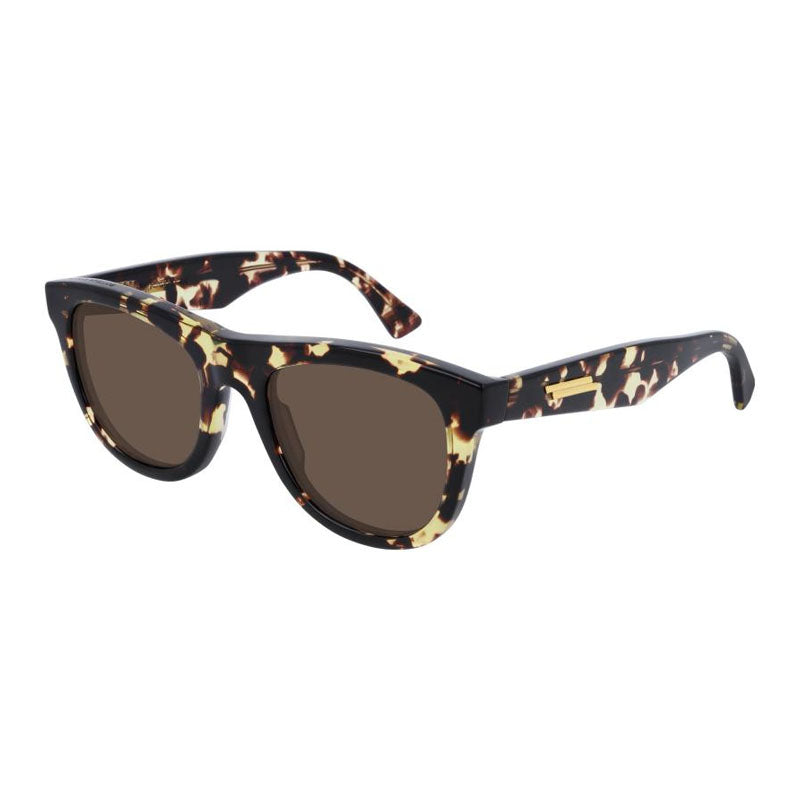Bottega Veneta Sunglasses Square Full Rim, Medium Havana Frame and Brown Lens BV1001S002