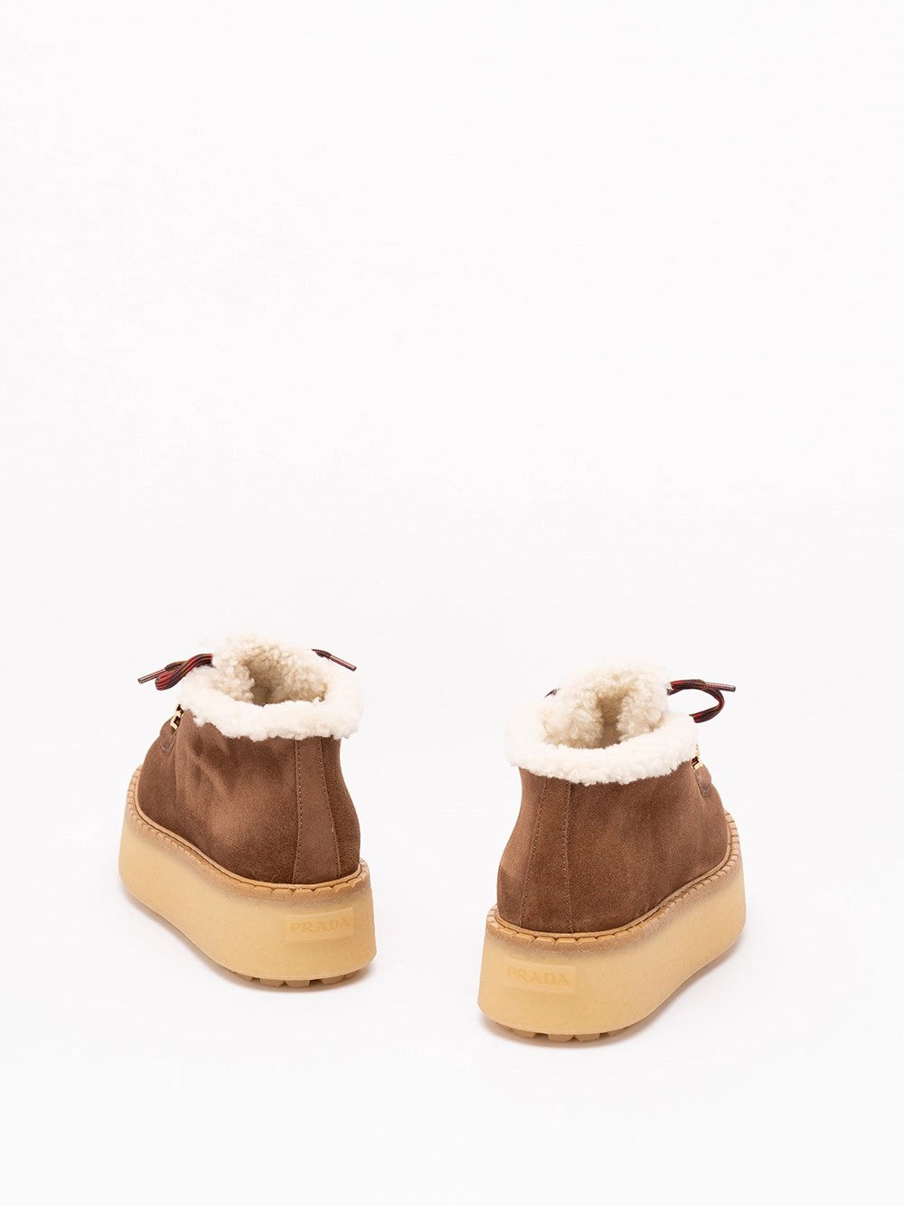 Prada Women Shearling Lined Suede Booties
