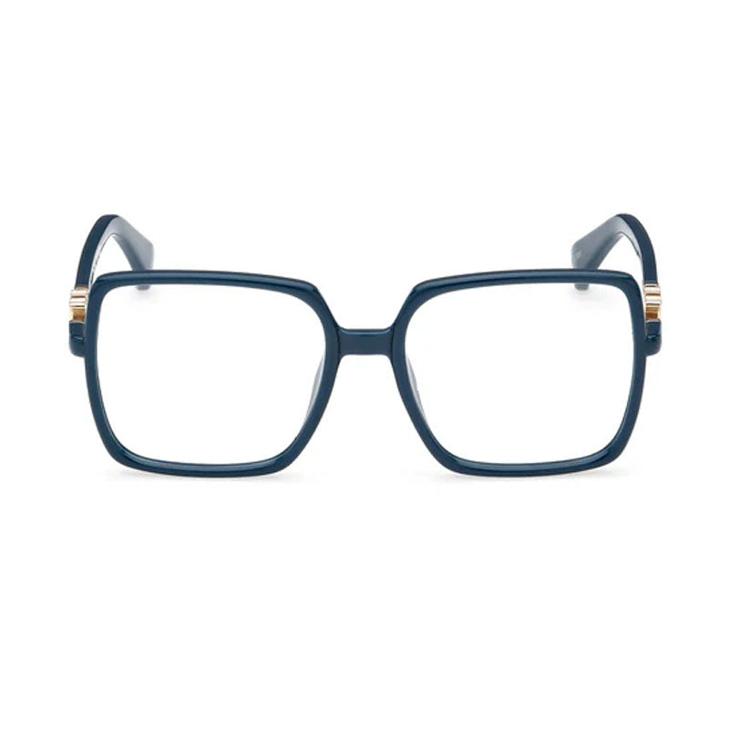Max Mara Eyeglasses Square Full Rim, Shiny Fuxia Frame and Clear Demo Lenses Lens MM5108-H075