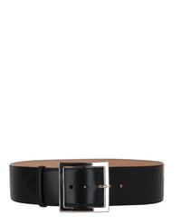 Alexander McQueen Womens Square Buckle Ecolux Belt 44 Black