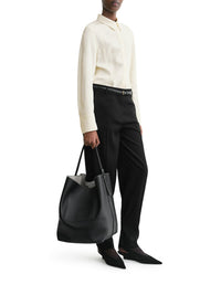 Toteme Toteme Women Belted Tote Bag In Hammered Calfskin