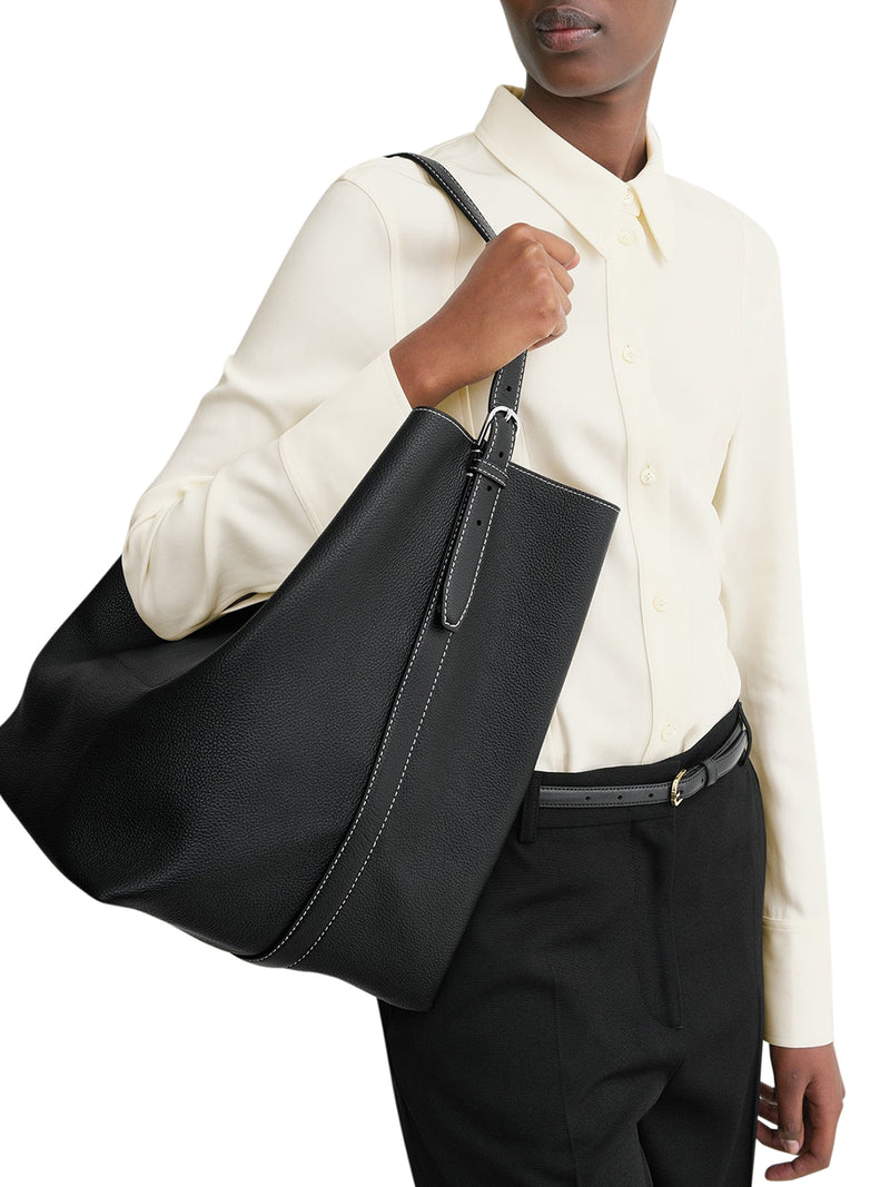 Toteme Toteme Women Belted Tote Bag In Hammered Calfskin