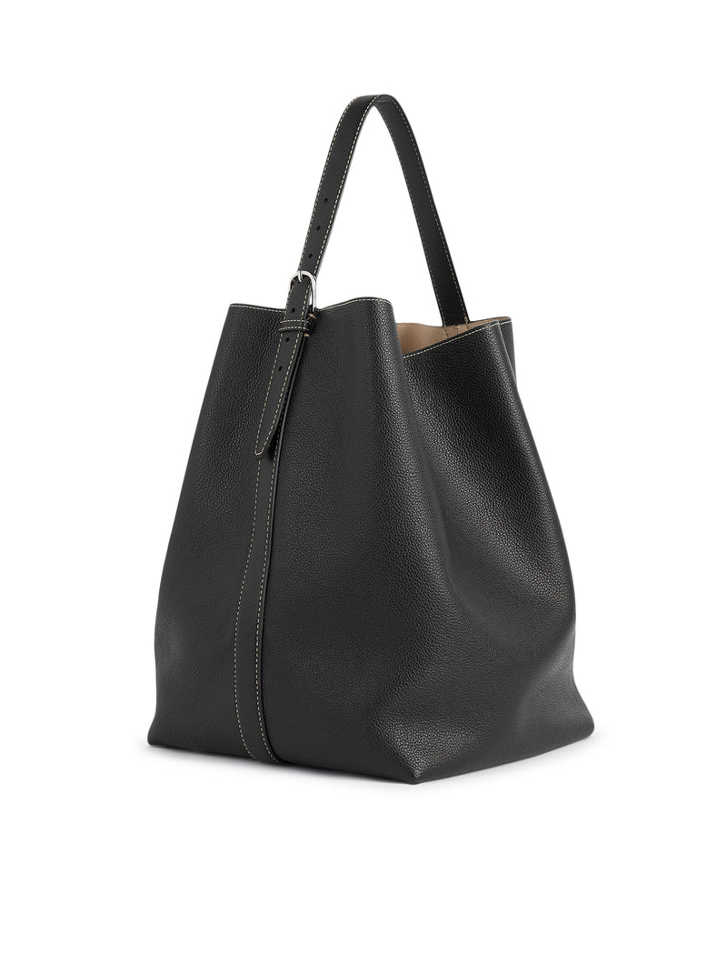 Toteme Toteme Women Belted Tote Bag In Hammered Calfskin