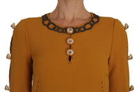Dolce & Gabbana Brown Mini Crystal Embellished Women's Dress
