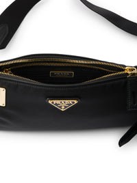 Prada Women Small Re-Nylon And Leather Shoulder Bag With Padlock