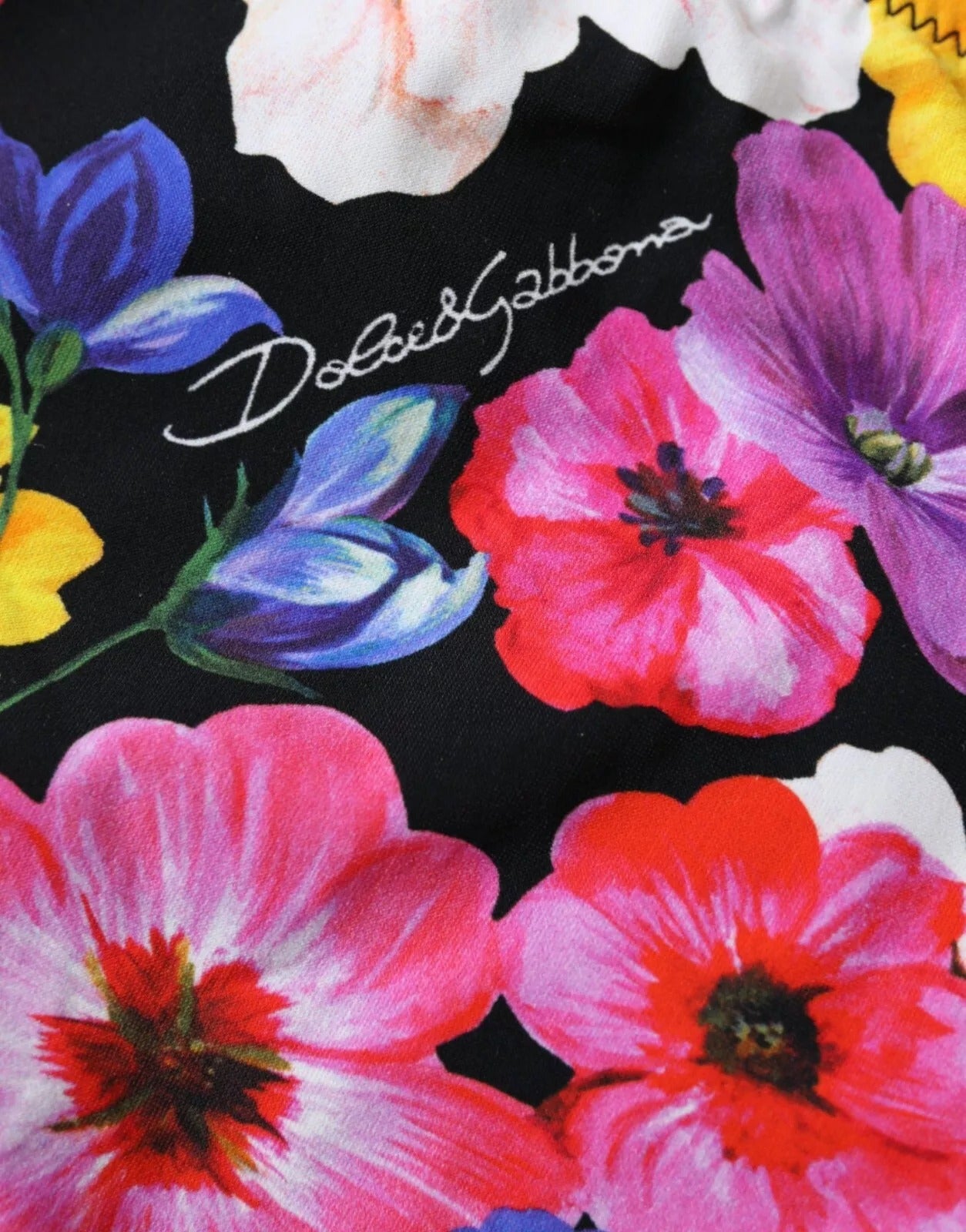 Dolce & Gabbana Black Floral Print Swimsuit Bikini Bottom Women's Swimwear