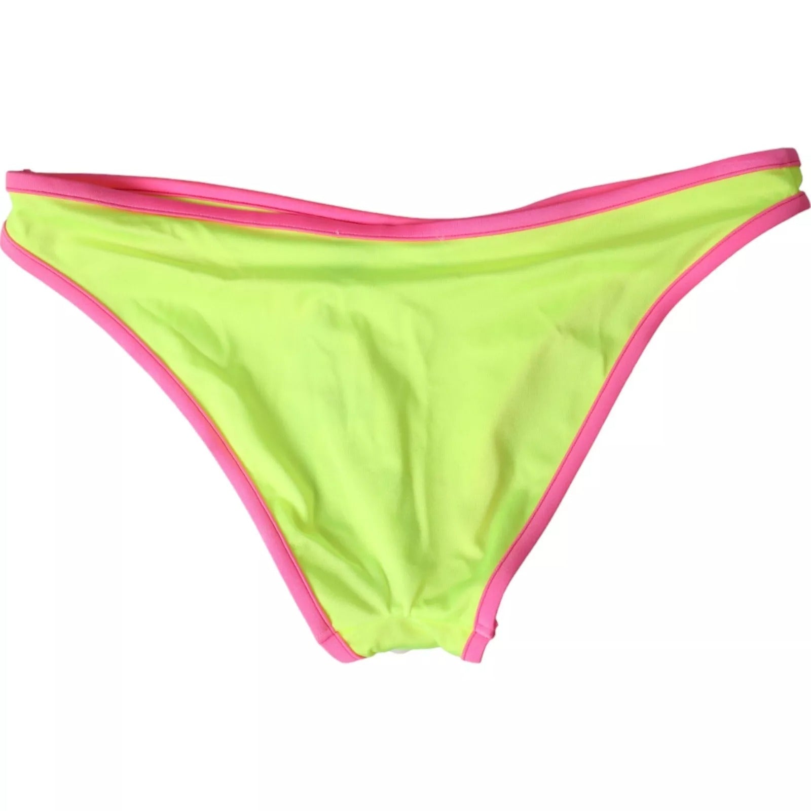 Dolce & Gabbana Yellow Pink Nylon Swimwear Bottom Beachwear Women's Bikini