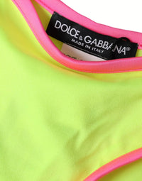 Dolce & Gabbana Yellow Pink Nylon Swimwear Bottom Beachwear Women's Bikini