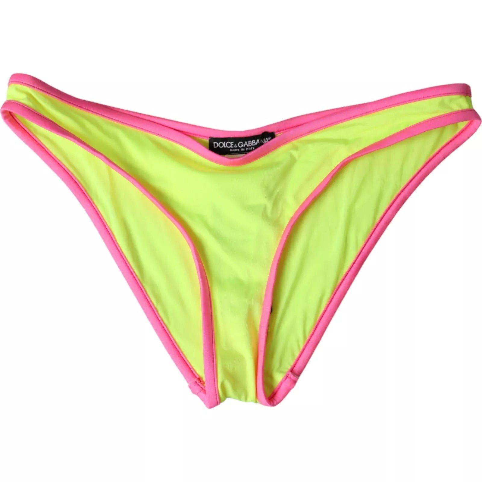 Dolce & Gabbana Yellow Pink Nylon Swimwear Bottom Beachwear Women's Bikini