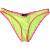 Dolce & Gabbana Yellow Pink Nylon Swimwear Bottom Beachwear Women's Bikini