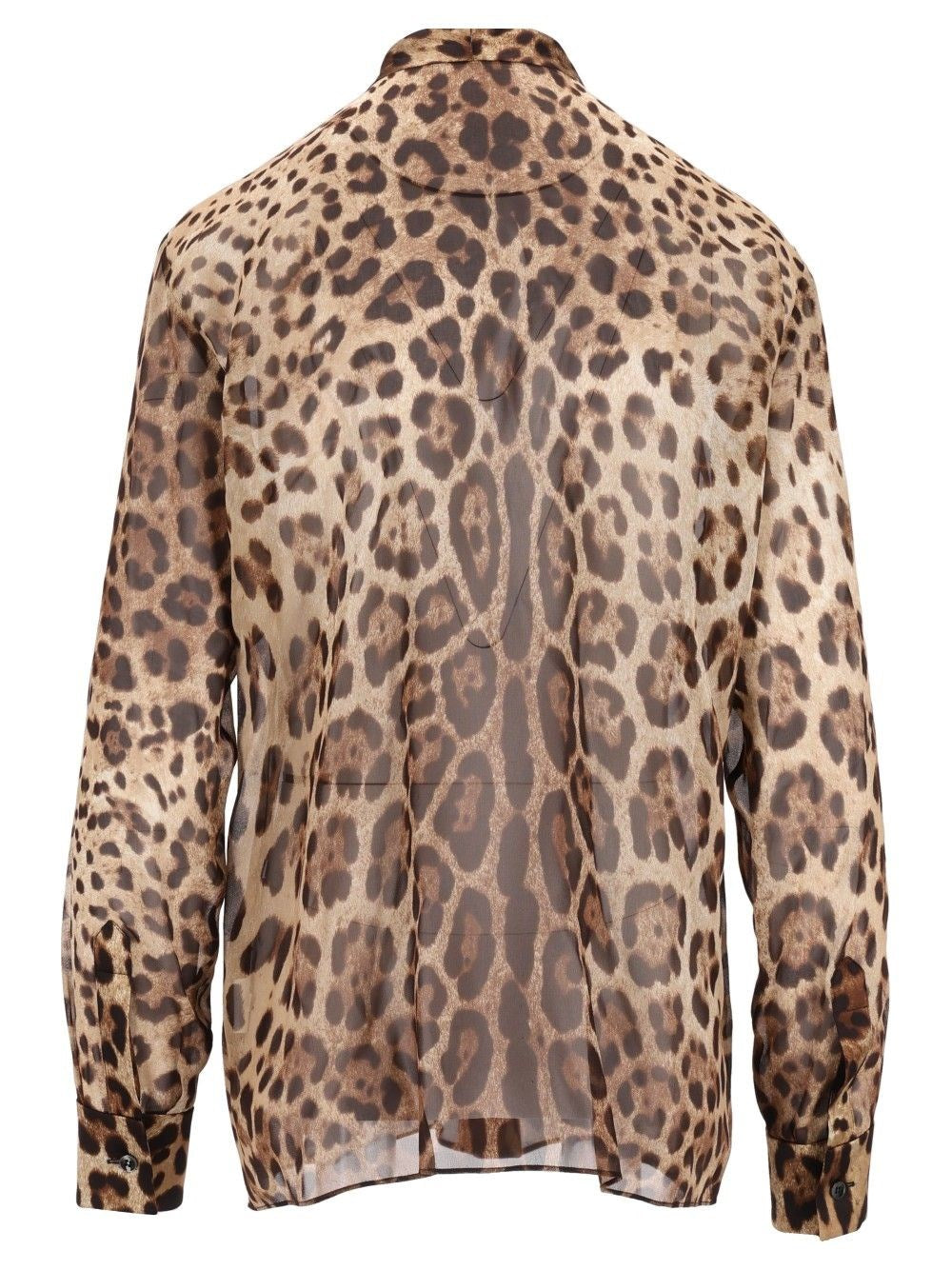 Dolce & Gabbana Women Leopard Print Chiffon Shirt