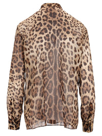 Dolce & Gabbana Women Leopard Print Chiffon Shirt