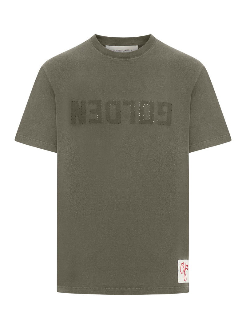Golden Goose Deluxe Brand Men Short Sleeve T-Shirt With Logo Print