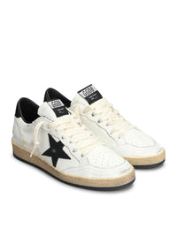 Golden Goose Deluxe Brand Women Ball-Star Sneakers In White Nappa With Black Star