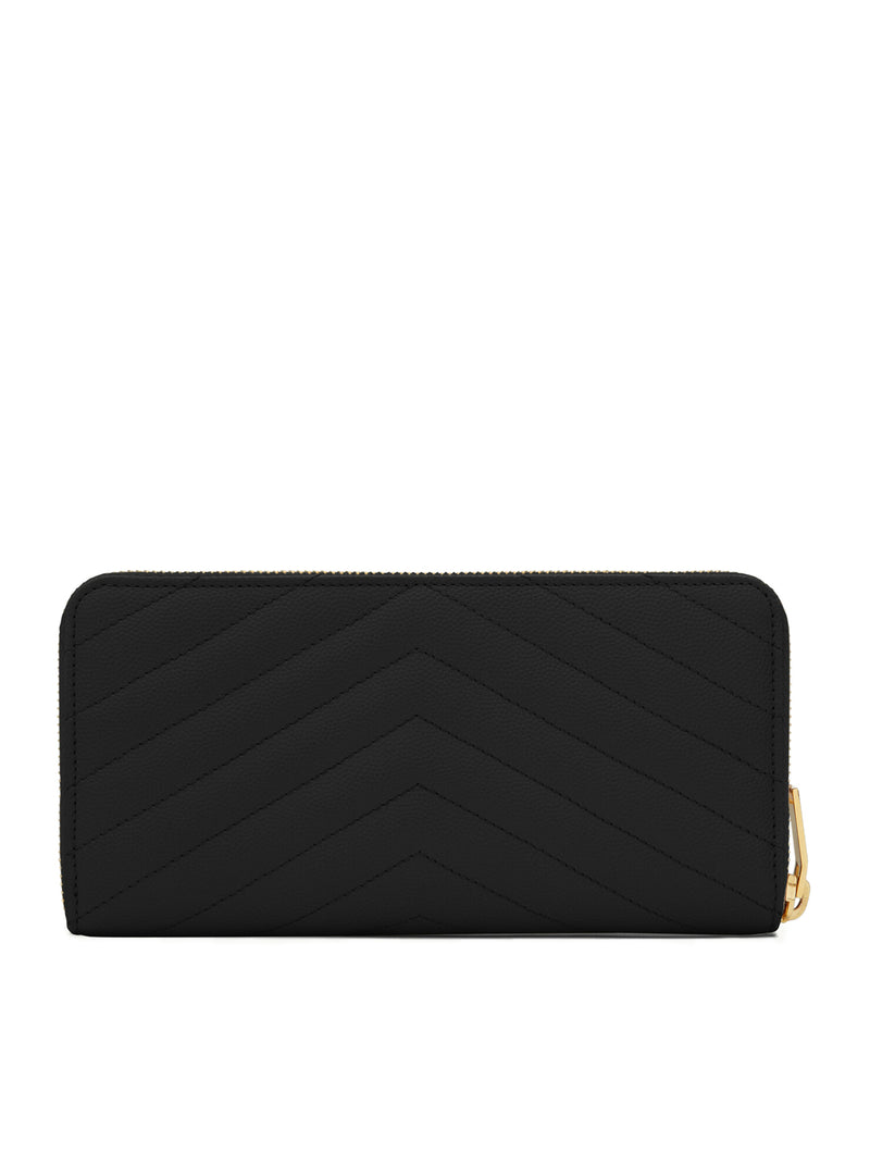 Saint Laurent Saint Laurent Women Cassandre Matelassé Zip Wallet In Grain De Poudre Embossed Leather