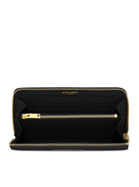 Saint Laurent Saint Laurent Women Cassandre Matelassé Zip Wallet In Grain De Poudre Embossed Leather