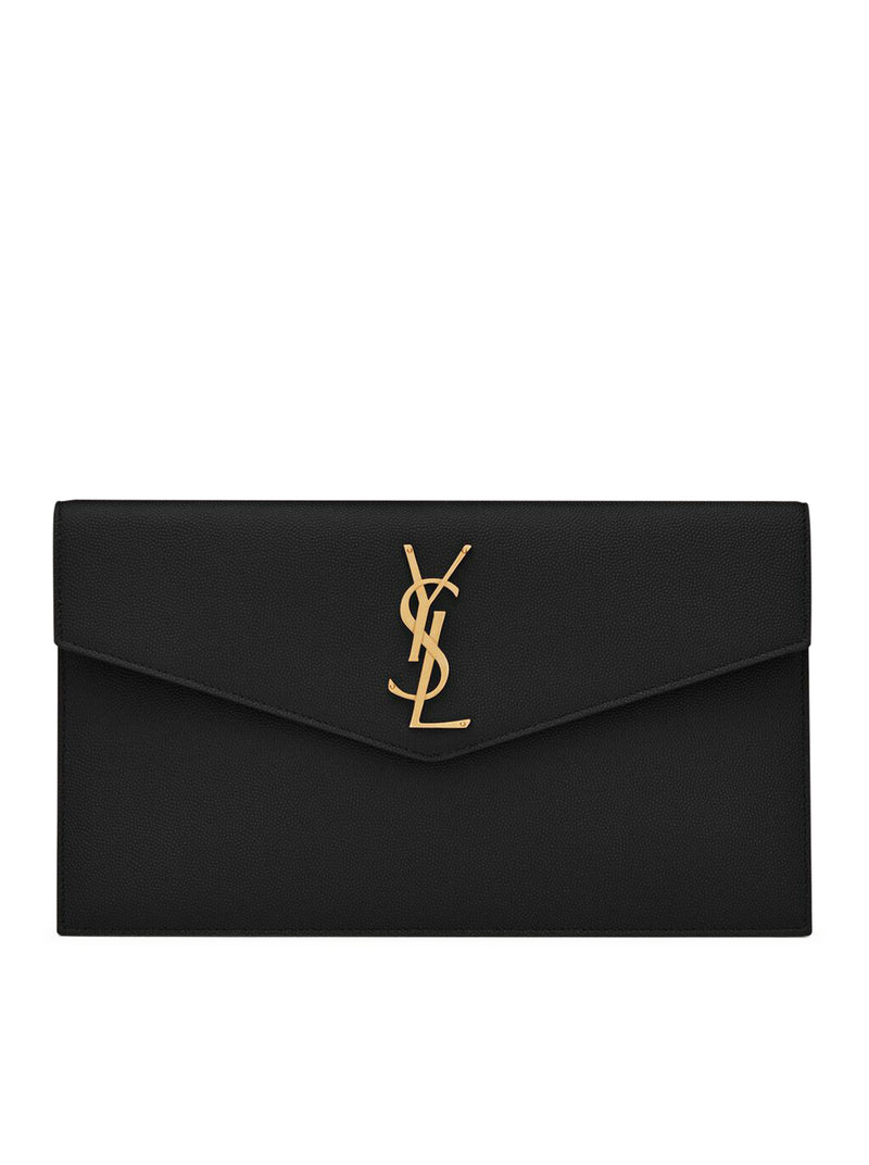 Saint Laurent Saint Laurent Women Uptown Clutch In Grain De Poudre Embossed Leather