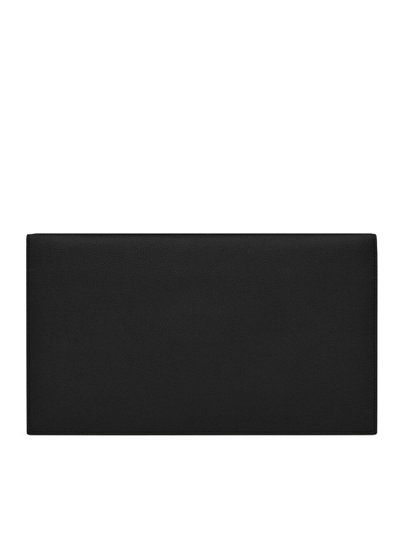 Saint Laurent Saint Laurent Women Uptown Clutch In Grain De Poudre Embossed Leather