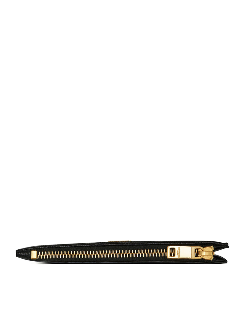 Saint Laurent Saint Laurent Women Cassandre Matelassé Fragments Card Holder With Zip In Powder Grain Embossed Leather