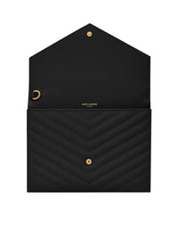 Saint Laurent Saint Laurent Women Cassandre Quilted Flap Pouch In Embossed Powder Grain Leather Quilted