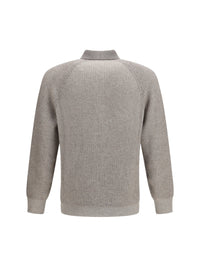 BRUNELLO CUCINELLI Brunello Cucinelli Men Cashmere Milano Stitch Polo Sweater With Zip