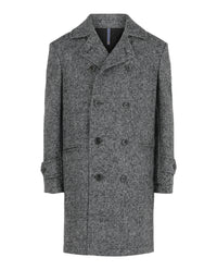 Slowear Mens Monterdoro Herringbone Double-Breasted Coat