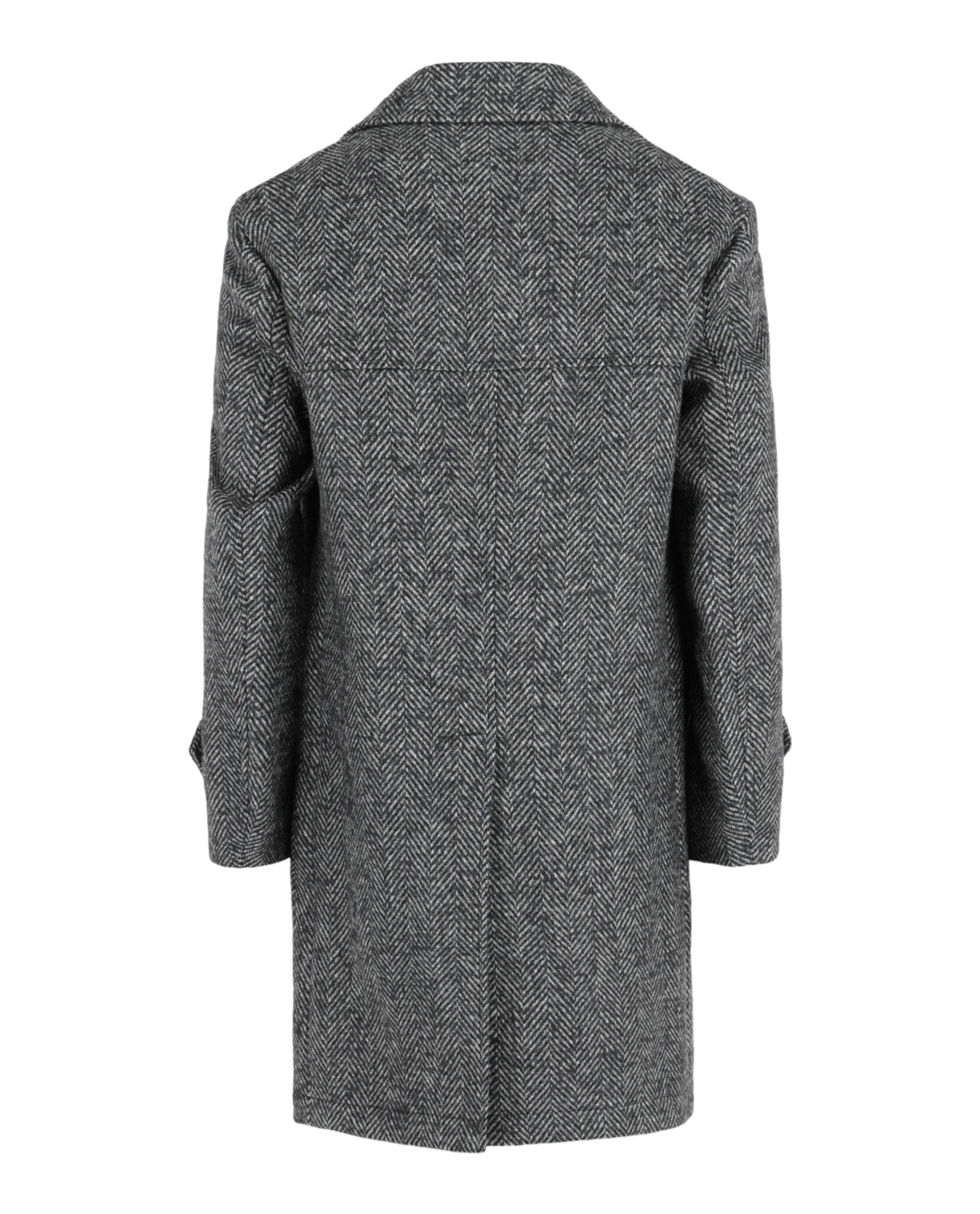Slowear Mens Monterdoro Herringbone Double-Breasted Coat
