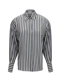 BRUNELLO CUCINELLI Brunello Cucinelli Women Silk Poplin Striped Shirt