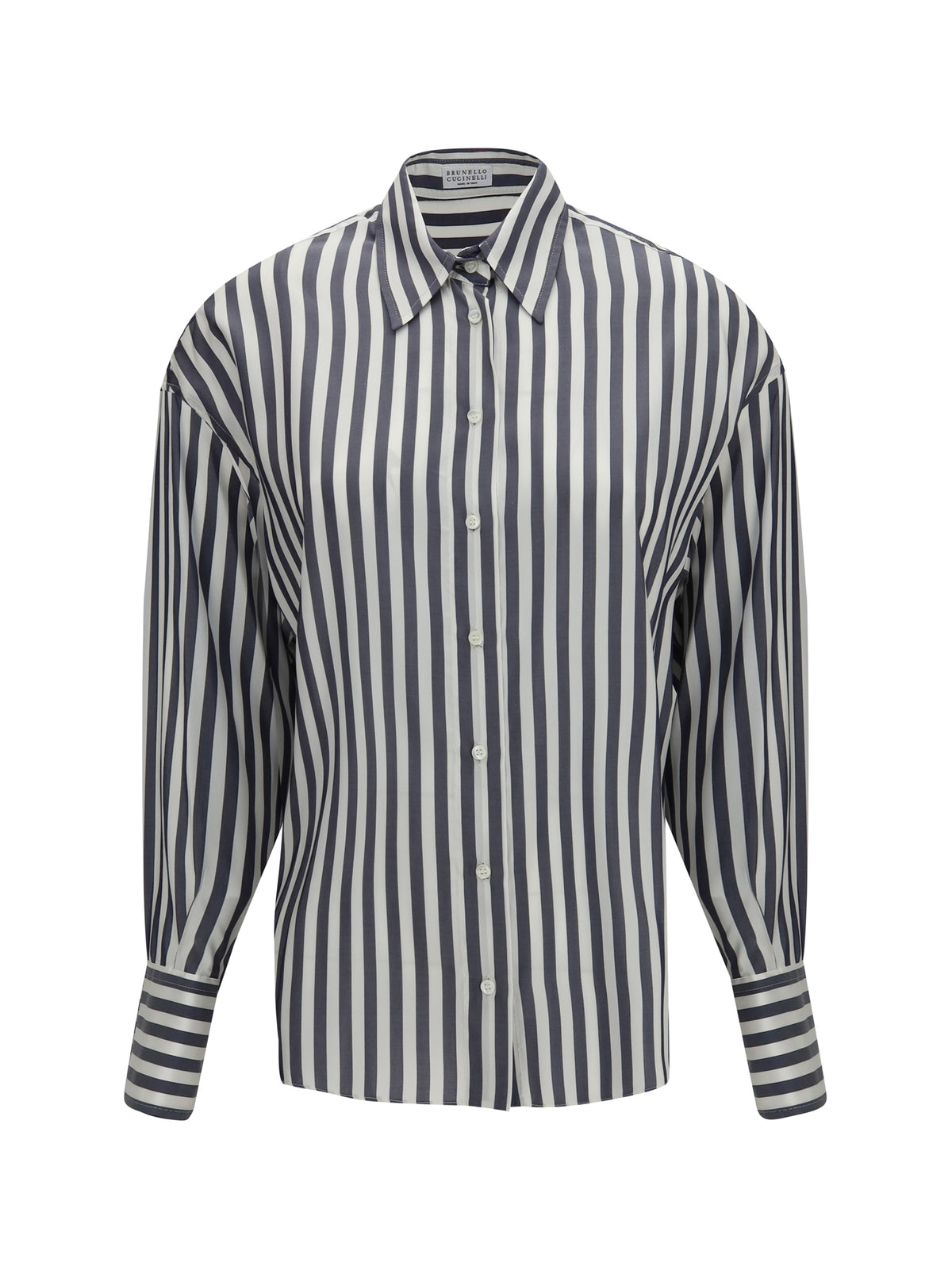 BRUNELLO CUCINELLI Brunello Cucinelli Women Silk Poplin Striped Shirt