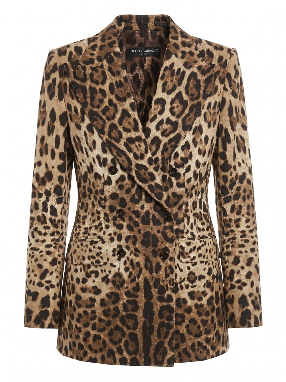 Dolce & Gabbana Women Turlington Leo-Print Wool Double-Breasted Jacket
