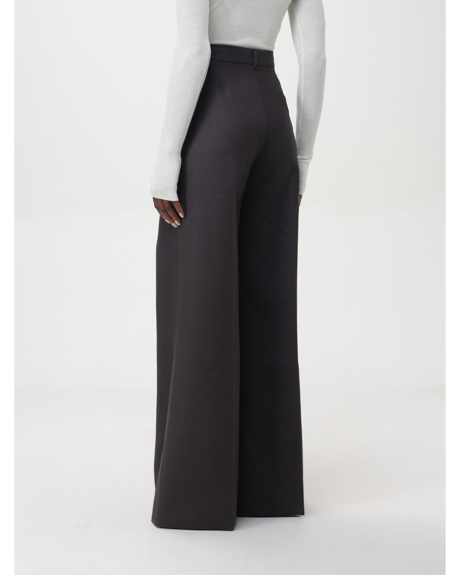 Stella Mccartney Wide Leg Trousers Recycled Wool Blend Women Brown Pants