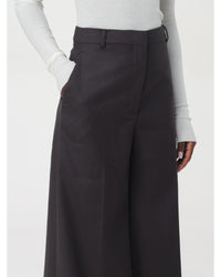 Stella Mccartney Wide Leg Trousers Recycled Wool Blend Women Brown Pants