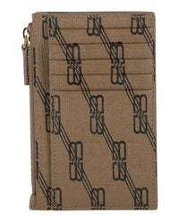 Balenciaga Mens BB Monogram Coated Canvas Card Holder