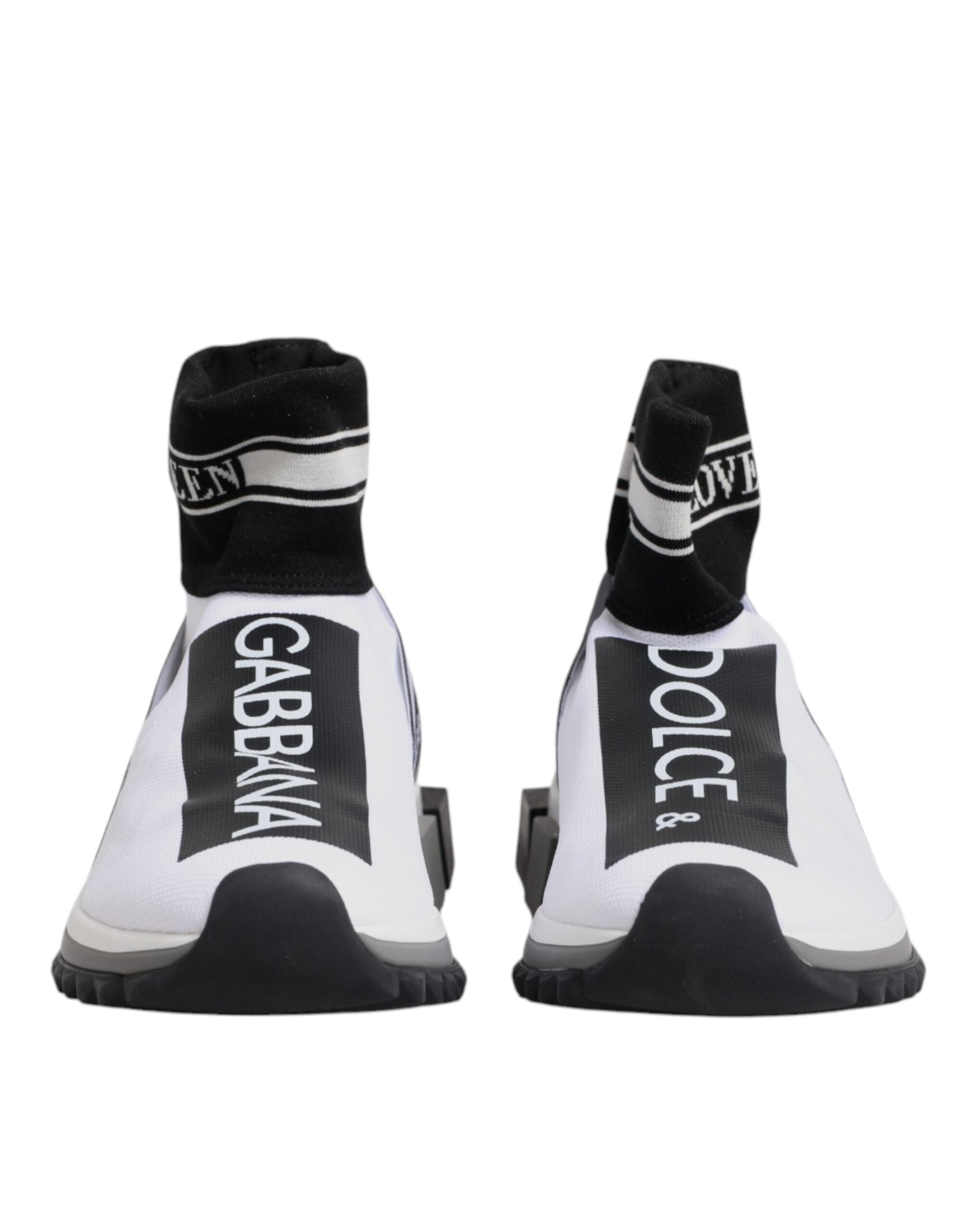 Dolce & Gabbana White Black Sorrento Socks Sneakers Women's Shoes