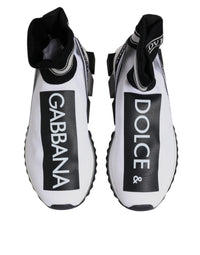 Dolce & Gabbana White Black Sorrento Socks Sneakers Men's Shoes