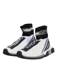 Dolce & Gabbana White Black Sorrento Socks Sneakers Women's Shoes