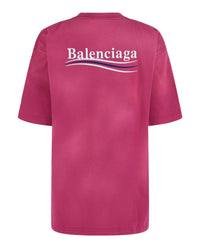 Balenciaga Balenciaga Womens Political Campaign Logo-Embroidered T-Shirt