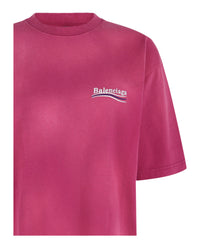 Balenciaga Balenciaga Womens Political Campaign Logo-Embroidered T-Shirt